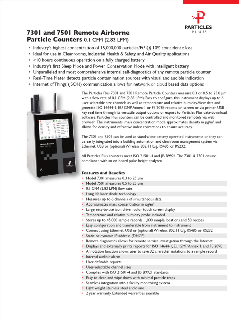Remote Particle Counters 7301 & 7501 | PDF | Computing | Computer ...