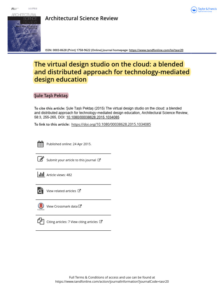 The Virtual Design Studio On The Cloud A Blended and Distributed ...