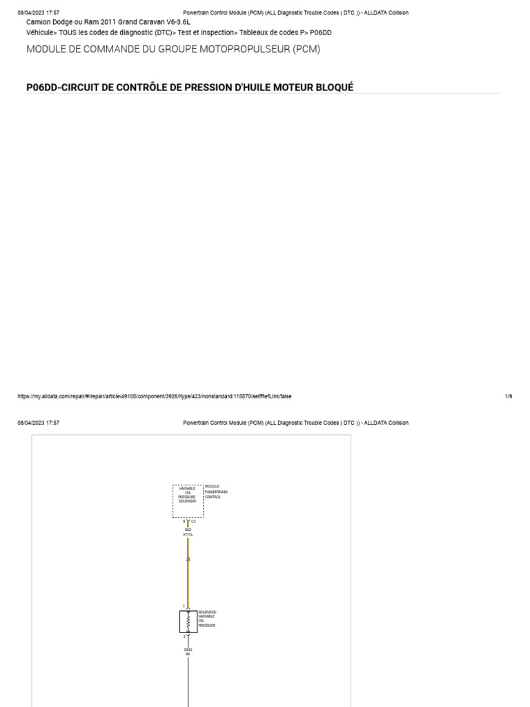 Diagnostic DTC P06DD pour Dodge et Ram | PDF | Pression | Pompe