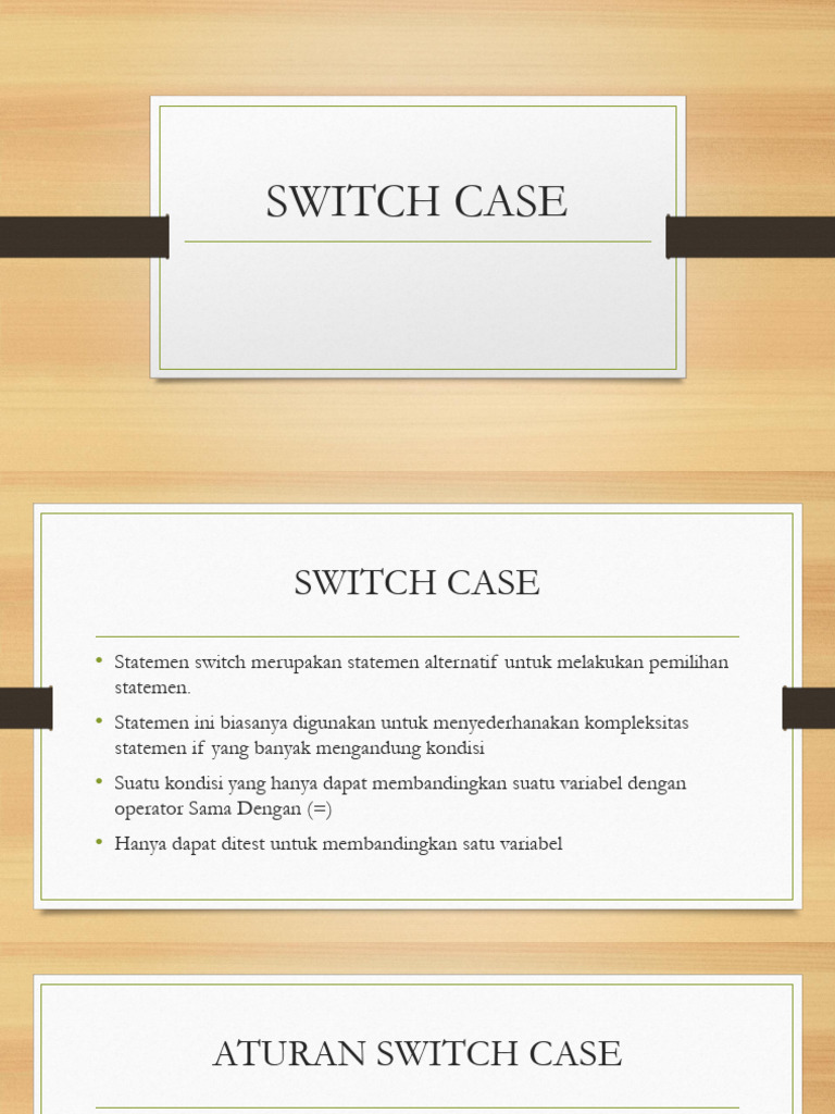 KONDISI SWITCH CASE Kelas Malam | PDF