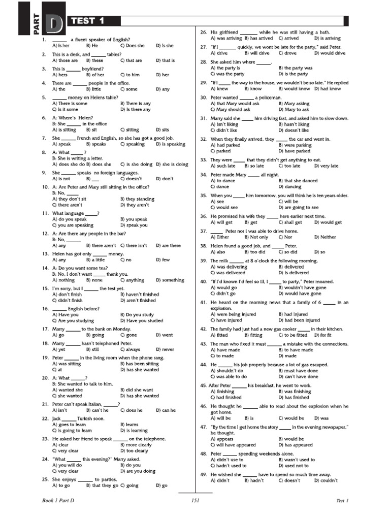 Grammar Test 1 | PDF
