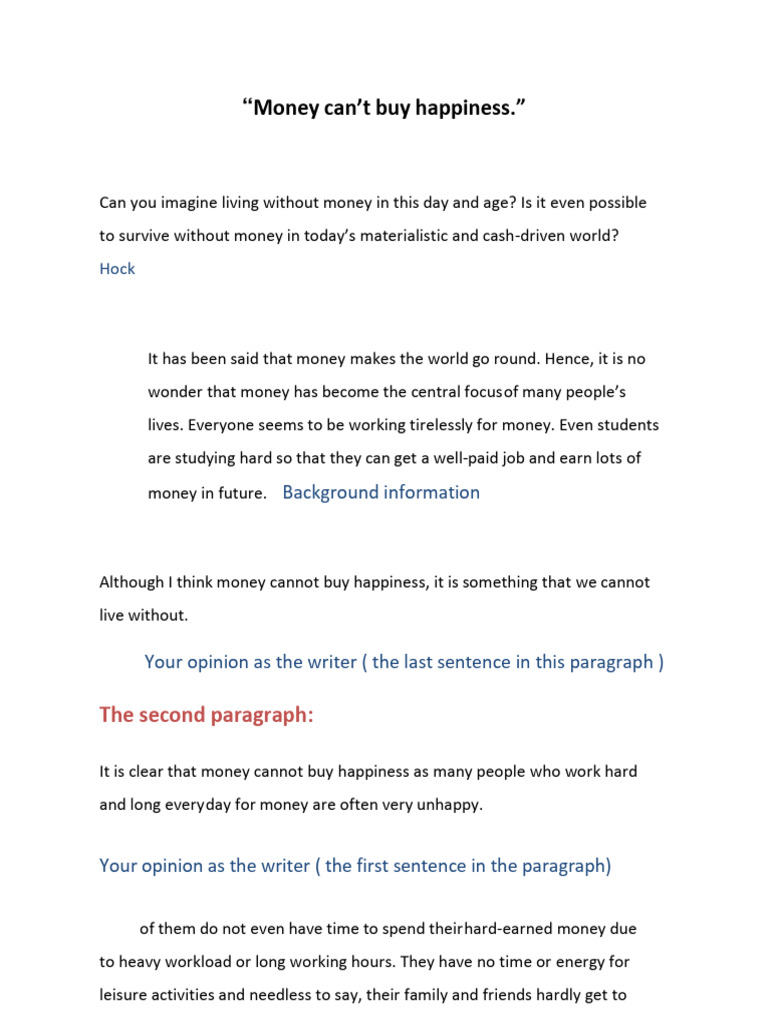 Argumentative Essay For o Level | PDF | Happiness