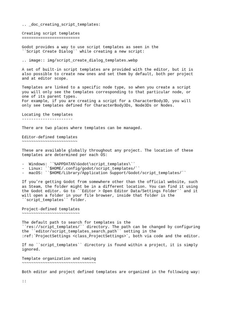 Godot Script Template Creation Guide | PDF | Computer Science ...