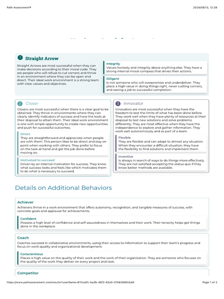 Path Assessment® | PDF | Goal | Integrity