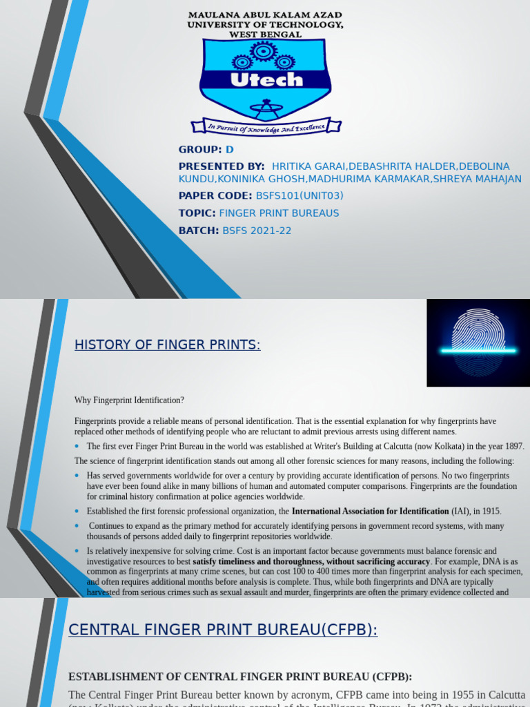Group D (Fingerprint Bureaus) | PDF | Fingerprint | Law Enforcement