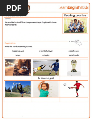 Reading Practice Football Cards Worksheet