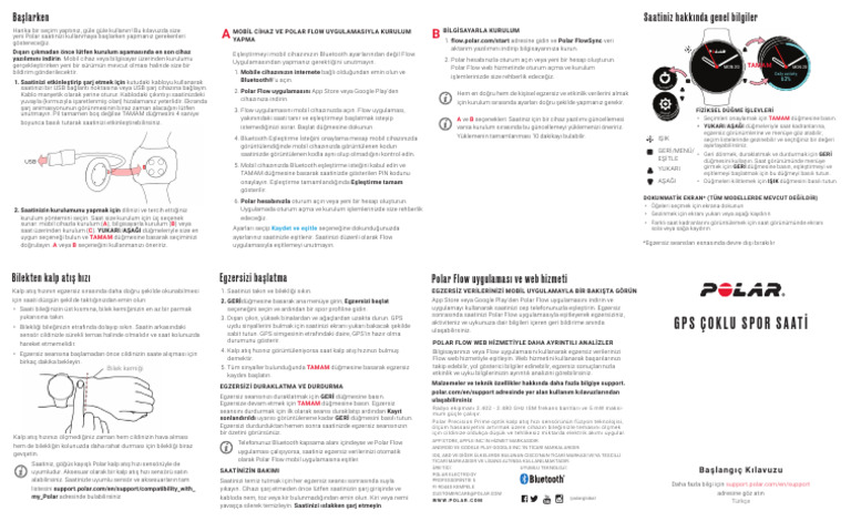 Polar Vantage v2 Getting Started Guide Turkce | PDF