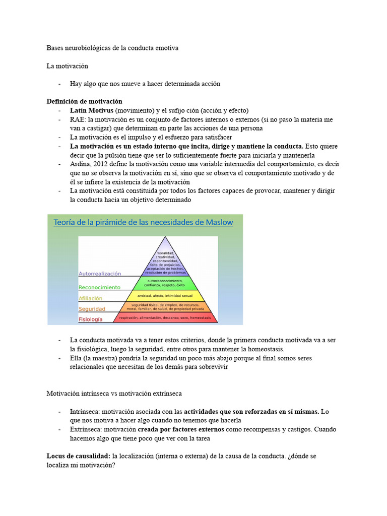 Bases neurobiológicas de la motivación y sed | PDF | Motivación ...
