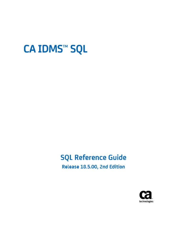 CA IDMS SQL SQL Reference Guide - Manualzz | PDF