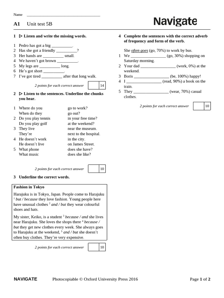 Unit Test 5B | PDF | Language Arts & Discipline
