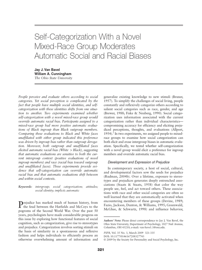 Mixed-Race Groups Reduce Racial Bias | PDF | Cognition | Prejudice And ...