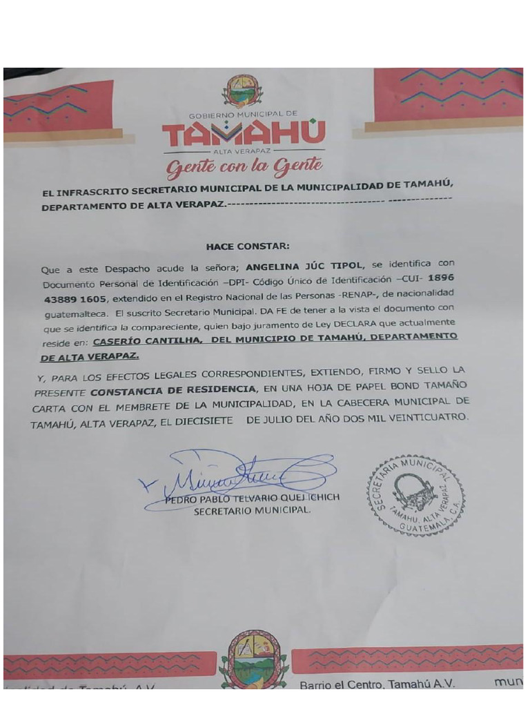 Constancia de Residencia PDF