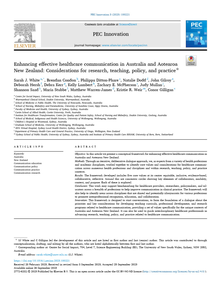 Enhancing Effective Healthcare Communication in Au | PDF | Health Care ...