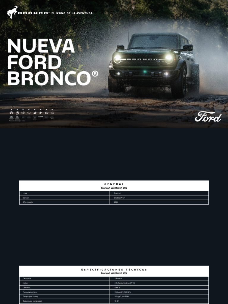 Fcol Brochure Nueva Bronco | PDF | Tracción en las cuatro ruedas | Airbag