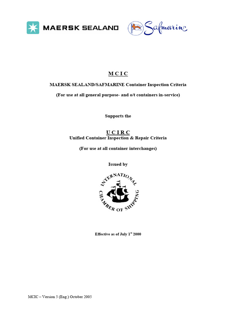 Maersk Container Inspection Criteria | PDF | Door | Welding