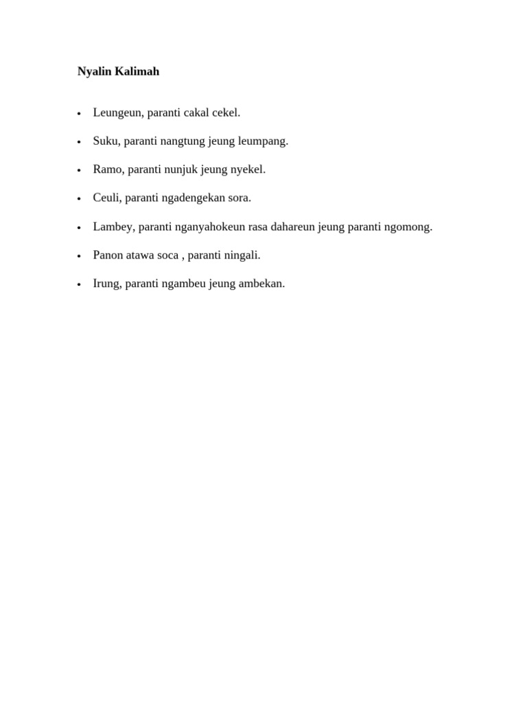 Tugas Basa Sunda Kelas 1 | PDF