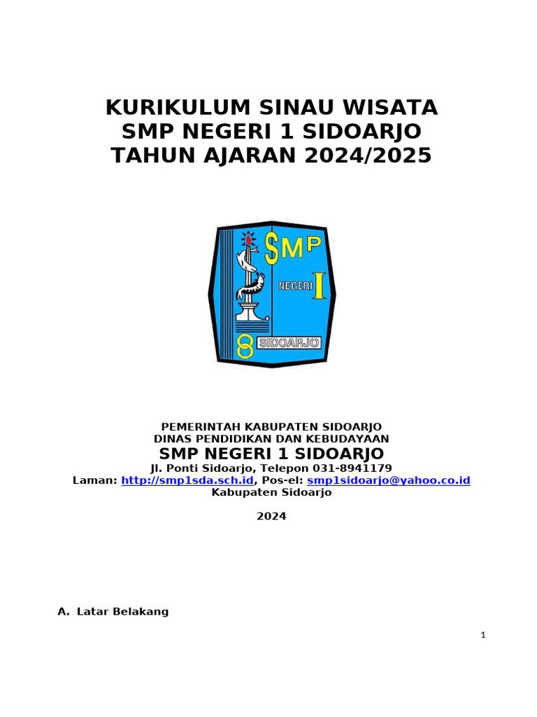 Sinau Wisata: Kurikulum SMP 2024/2025 | PDF | Karier & Perkembangan