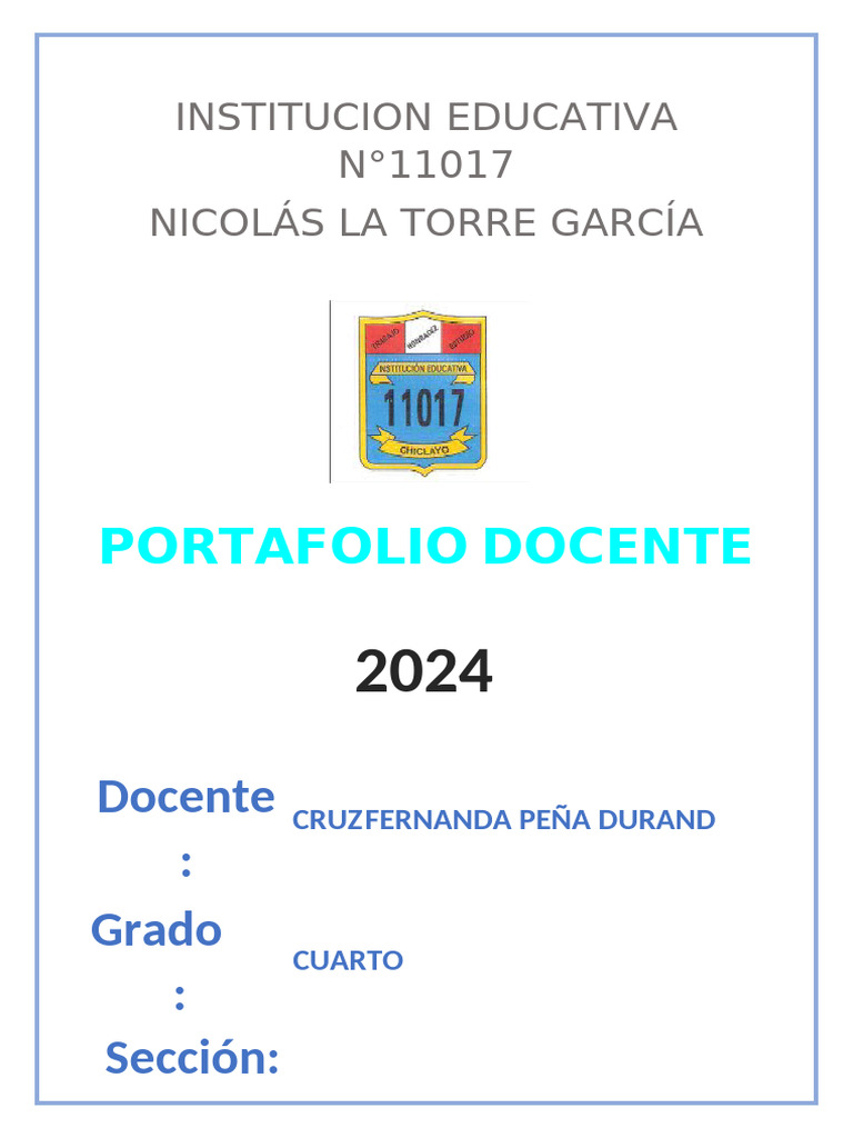 Portafolio Docente Nicolasino 2024 Cruz Fernanda | PDF | Igualdad ...