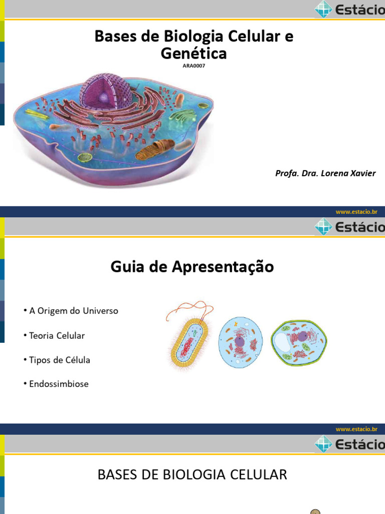 Bases de Biologia Celular - Aula 1 | PDF | Célula (Biologia) | Abiogênese