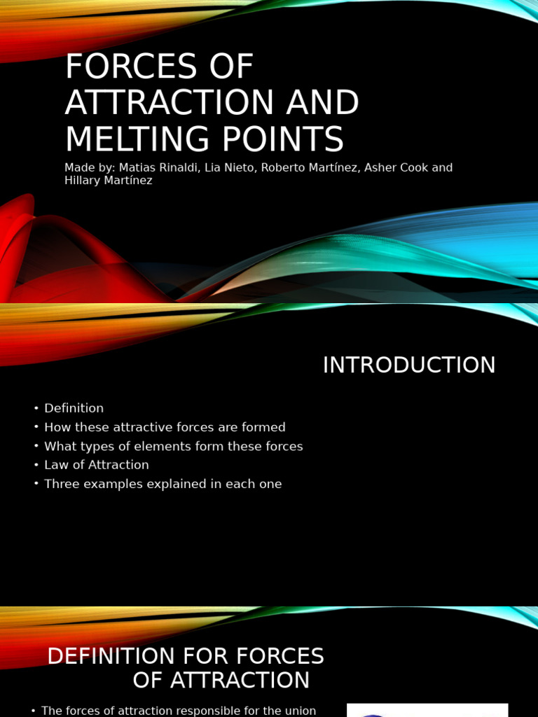Forces of Attraction and Melting Points | PDF | Chemical Substances ...