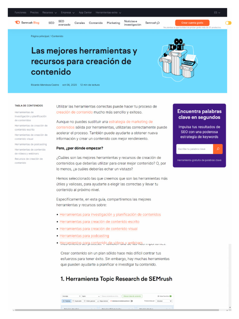 Las Mejores Herramientas y Recursos para Creación de Contenido ...