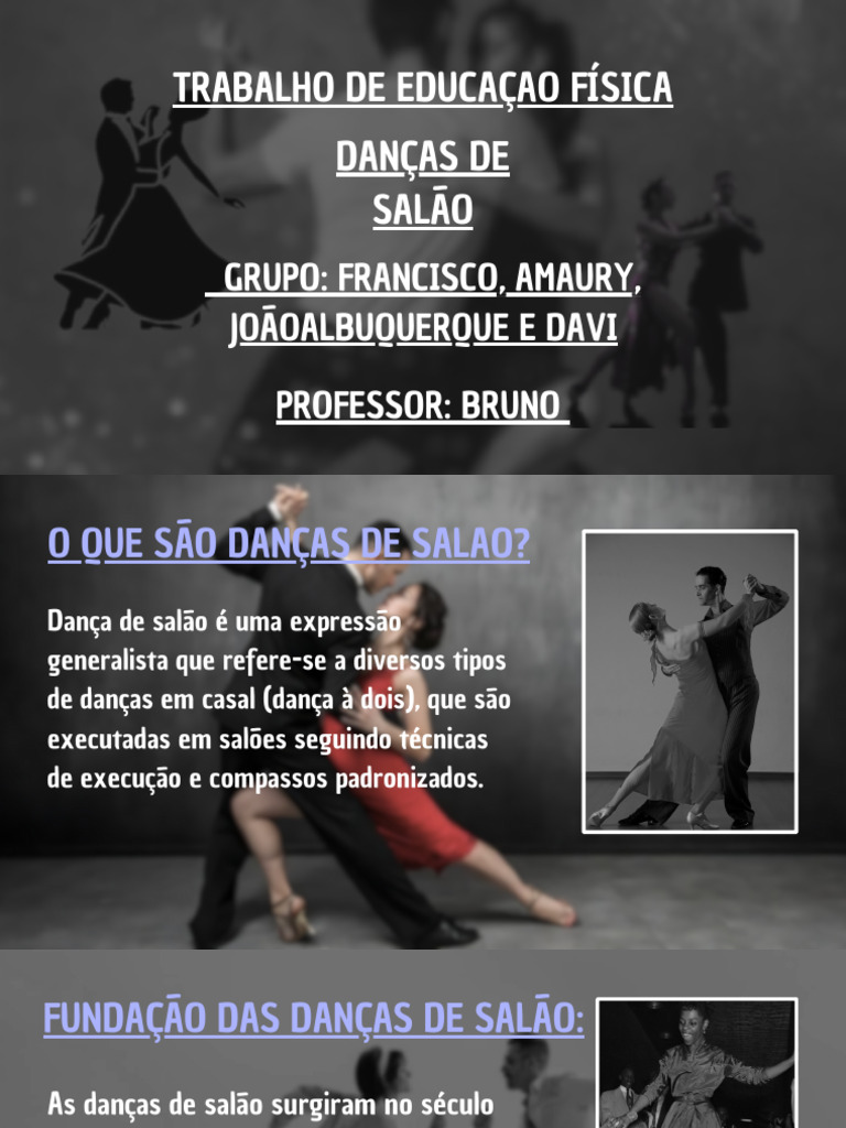 Trabalho de Educacao Fisica Dancas de Salao | PDF | Dança de salão | Danças