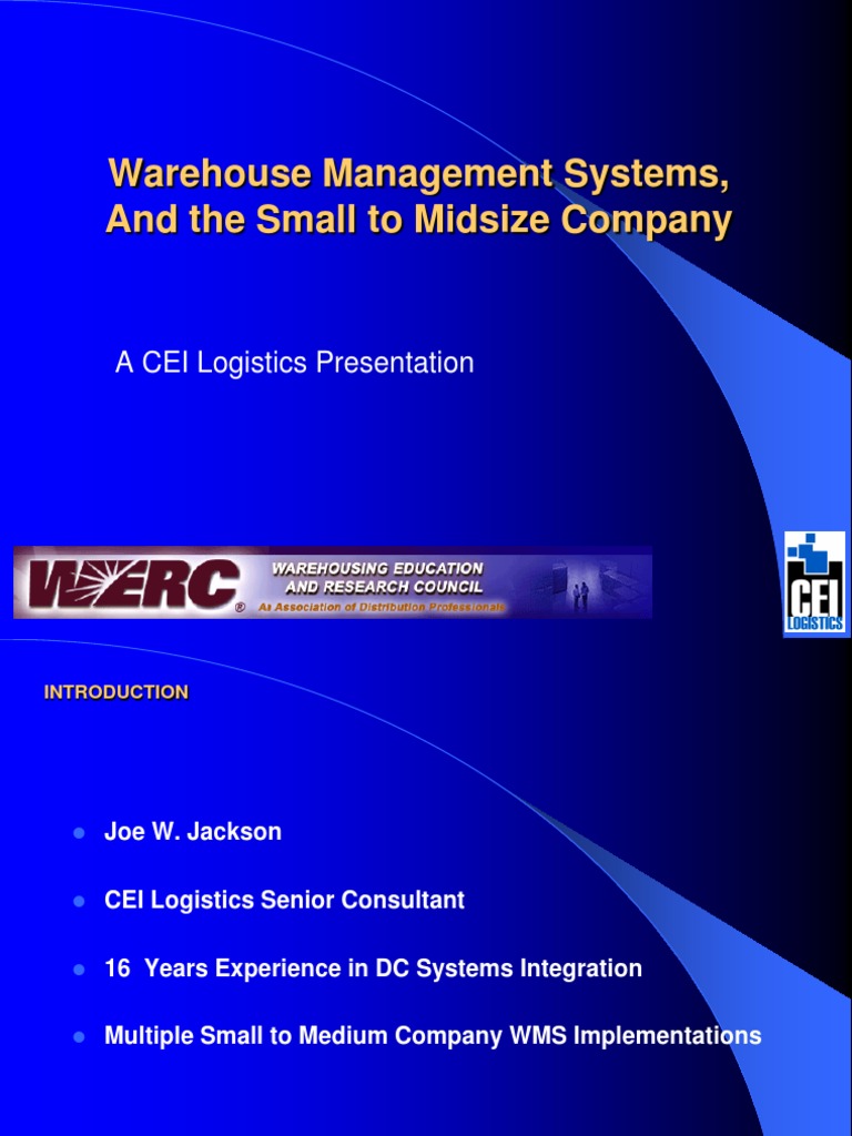 WERC Warehouse Management Systems Pres1 - BH | PDF