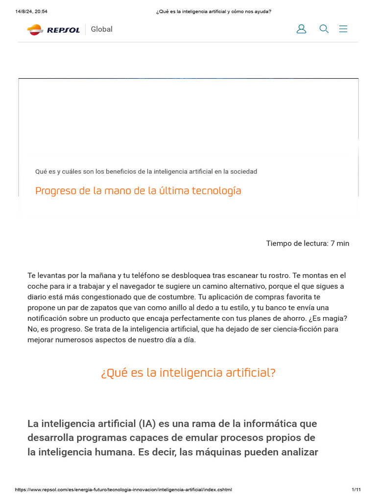 ¿Qué Es La Inteligencia Artificial y Cómo Nos Ayuda | PDF ...