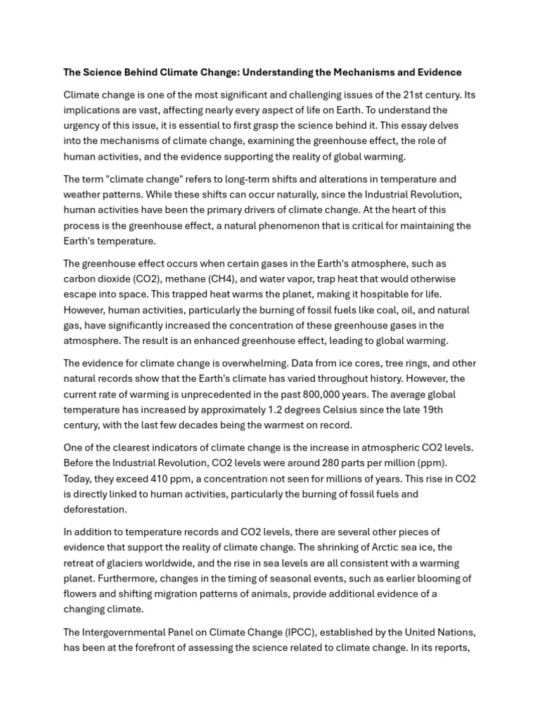 Understanding Climate Change Science | PDF | Climate Change ...