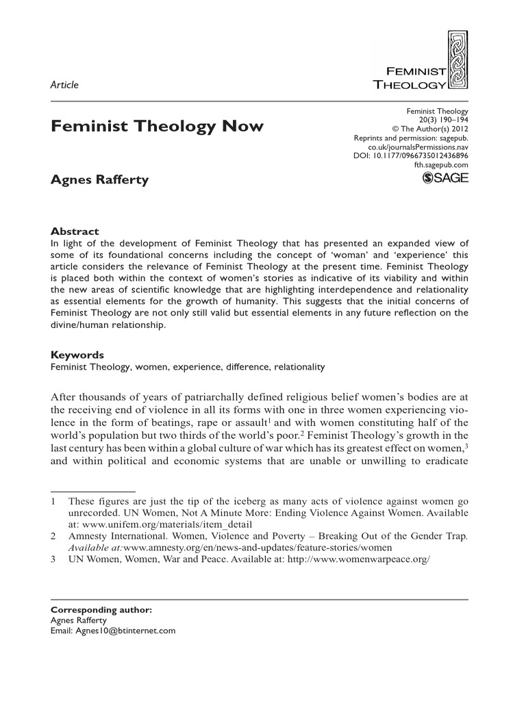 Current Relevance of Feminist Theology | PDF | Feminism | Gender Studies