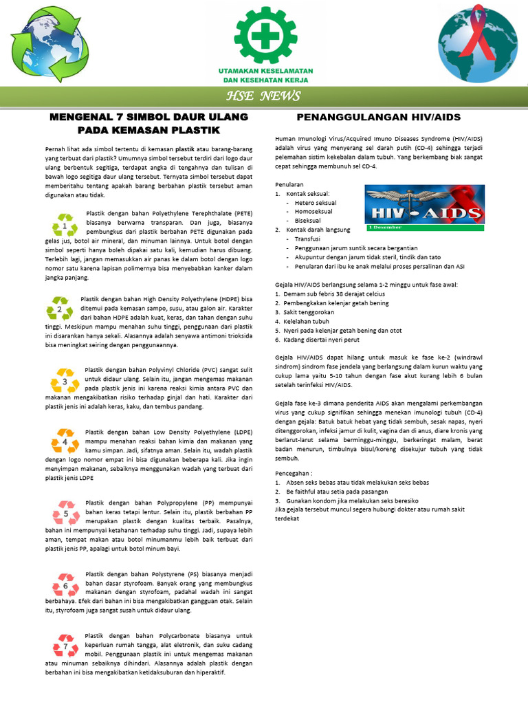 Simbol Daur Ulang & Penanggulangan HIV AIDS | PDF