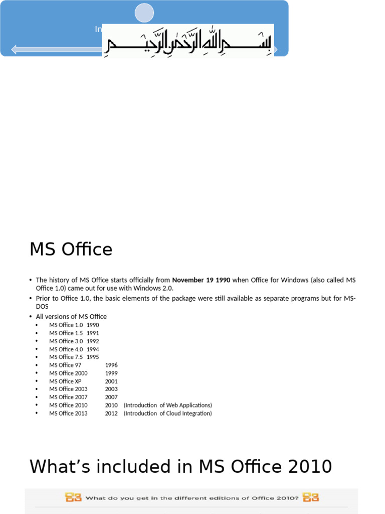 Overview of MS Office Features | PDF | Microsoft Office | Microsoft Word
