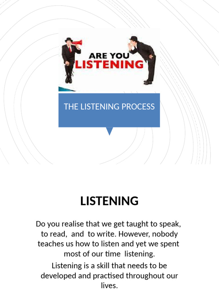 Mastering the Listening Process | PDF | Communication | Nonverbal ...