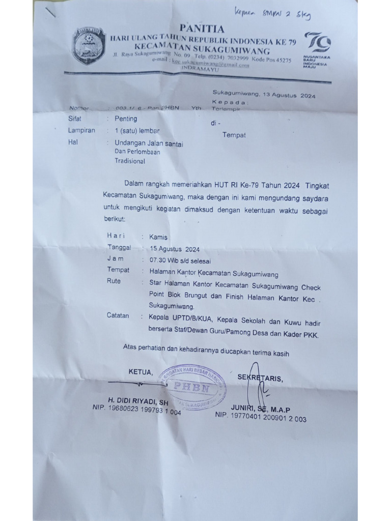 Surat Undangan jalan santai | PDF