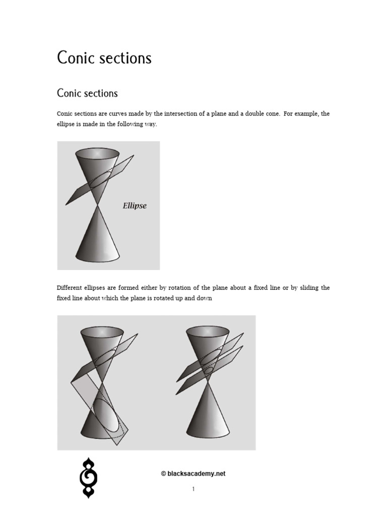 Conic Sections | PDF | Ellipse | Euclidean Geometry