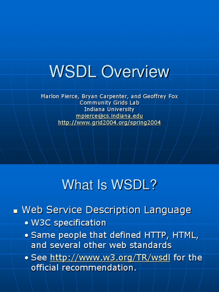 WSDLOverview PDF Soap Xml Schema