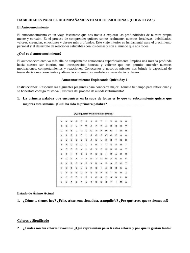 Autoconocimiento y Crecimiento Personal | PDF | Relaciones personales ...