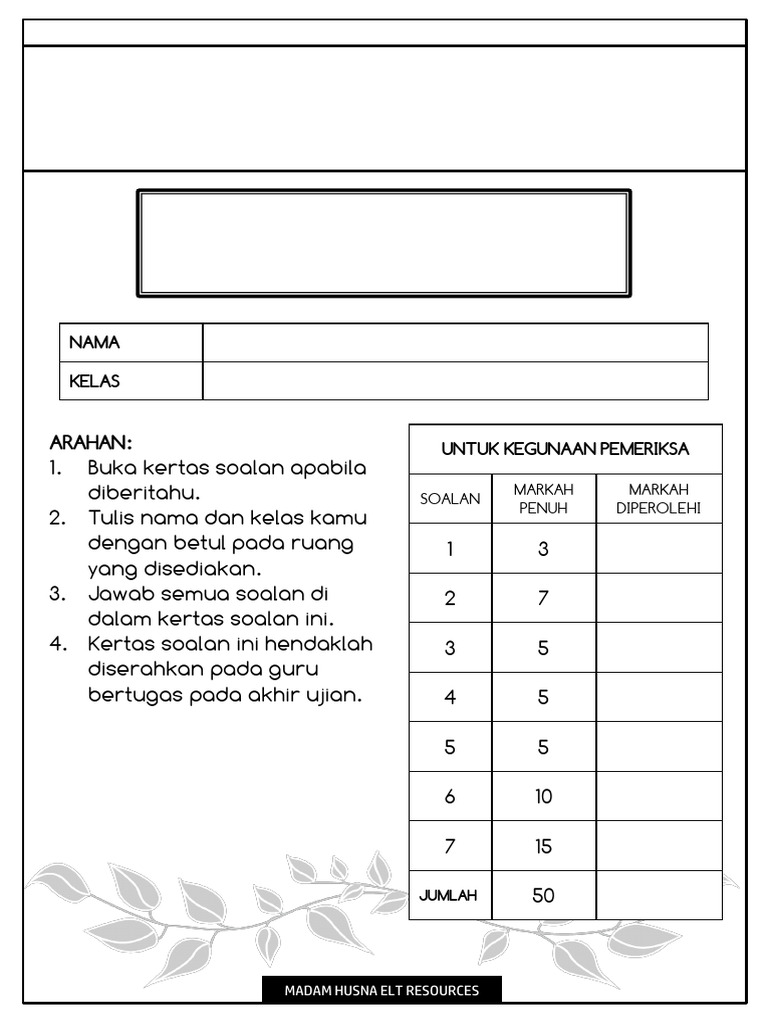 Upsa Year 6 By Madam Husna 2024 Pdf