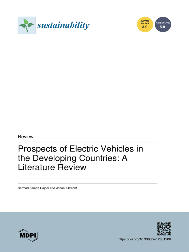 Sustainability 12 01906 With Cover | PDF | Electric Vehicle | Hybrid ...