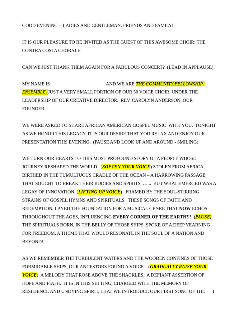 Ensemble Script:narration | PDF | Religion & Spirituality