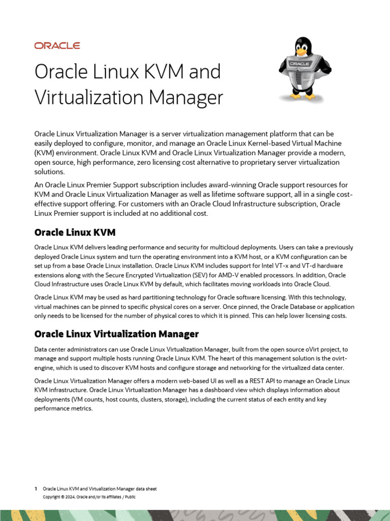 Oracle Linux Virtualization Manager Ds 20240531 | PDF | Virtualization ...