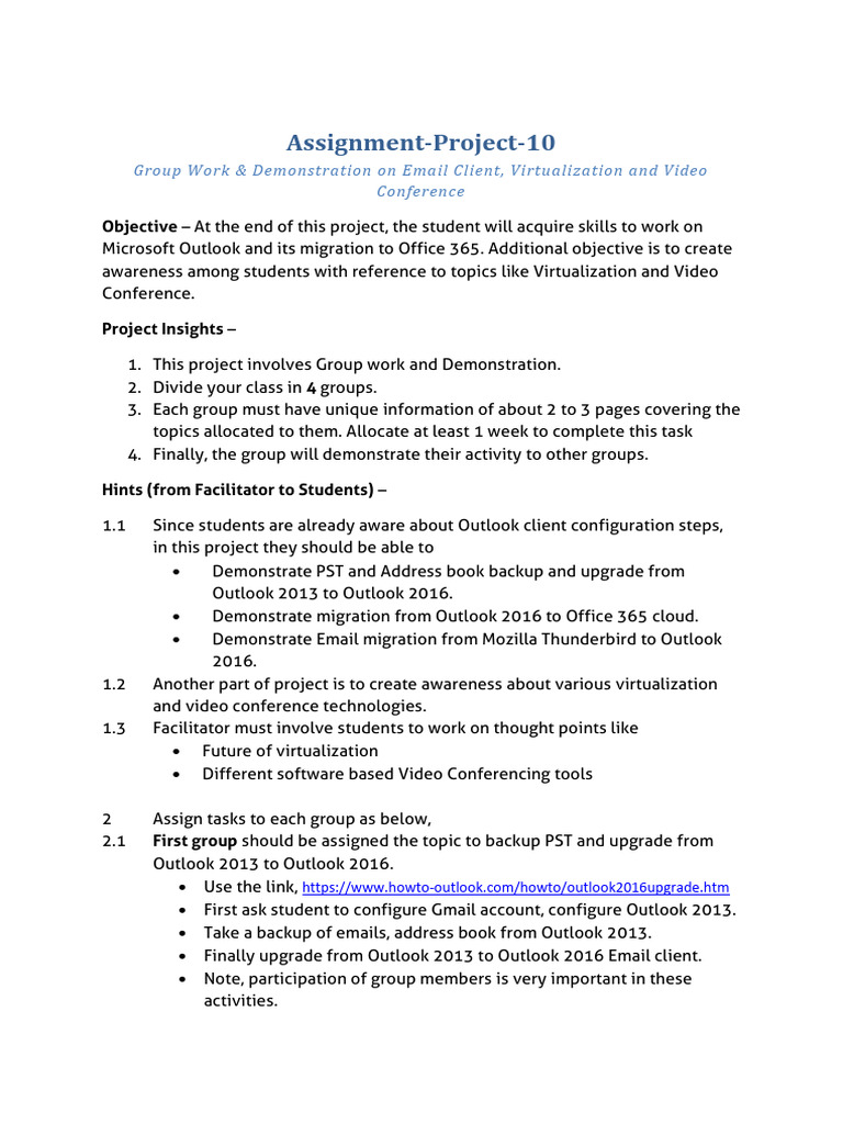 Email Client Migration Project Guide | PDF | Microsoft Outlook ...