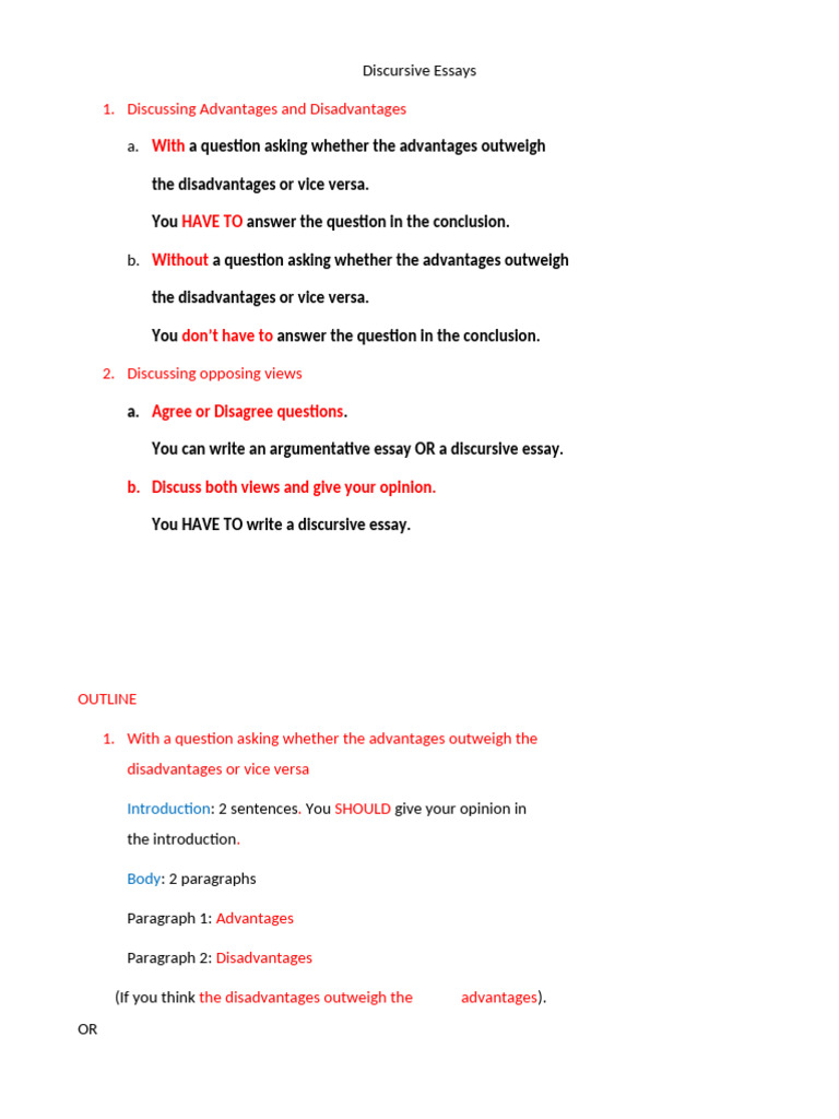Ad and Disad Essays VOCABULARY | PDF