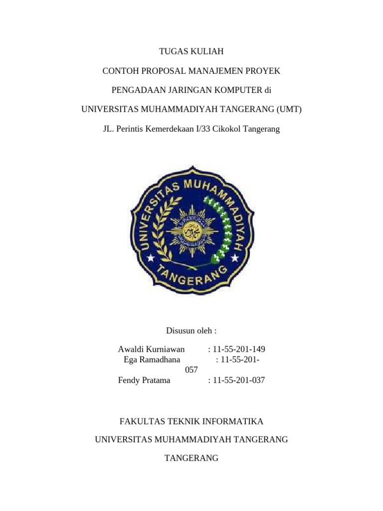 Contoh Proposal Jaringan Komputer UMT | PDF | Bisnis | Komputer