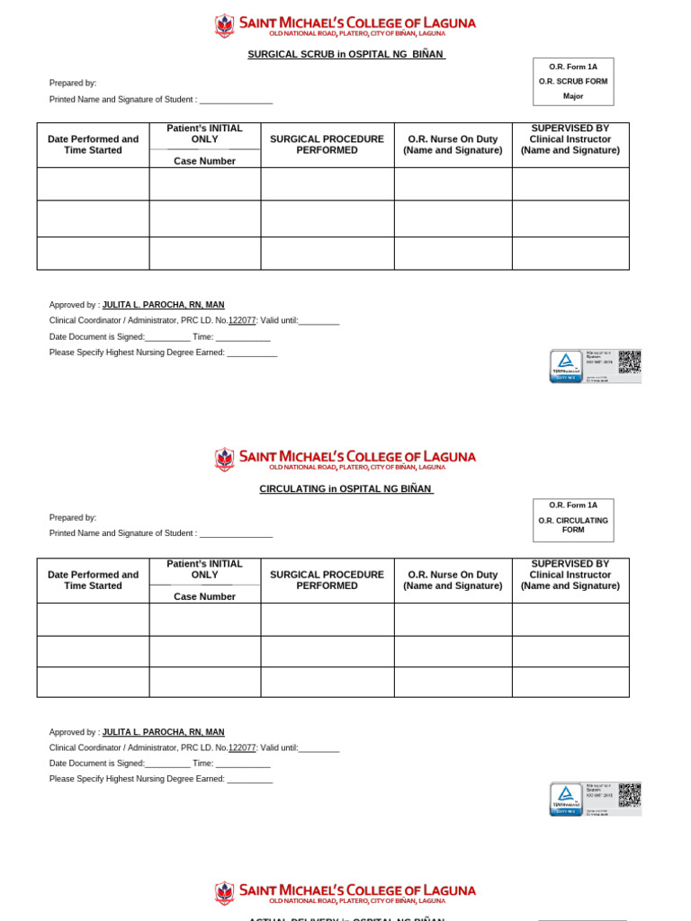 Forms 1 in Osbin | PDF | Nursing | Health Care