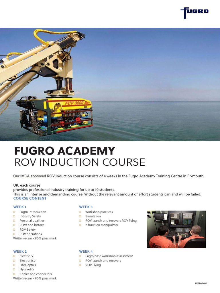 Fugro ROV Induction Course Overview | PDF | Simulation | Experience