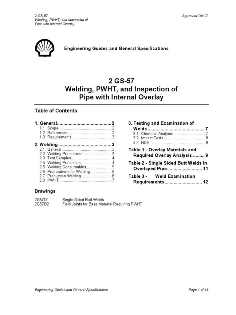 Internal Overlay Welding Specifications | PDF | Pipe (Fluid Conveyance ...