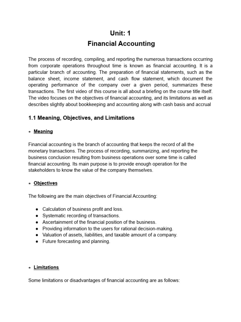 BBS 1st Year Financial Accounting Notes | PDF | Debits And Credits ...