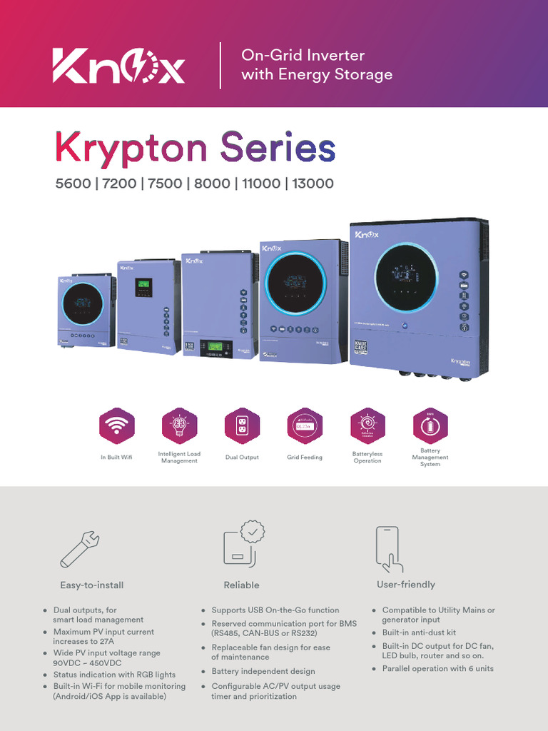 Knox Krypton Hybrid Inverter Overview | PDF | Alternating Current ...
