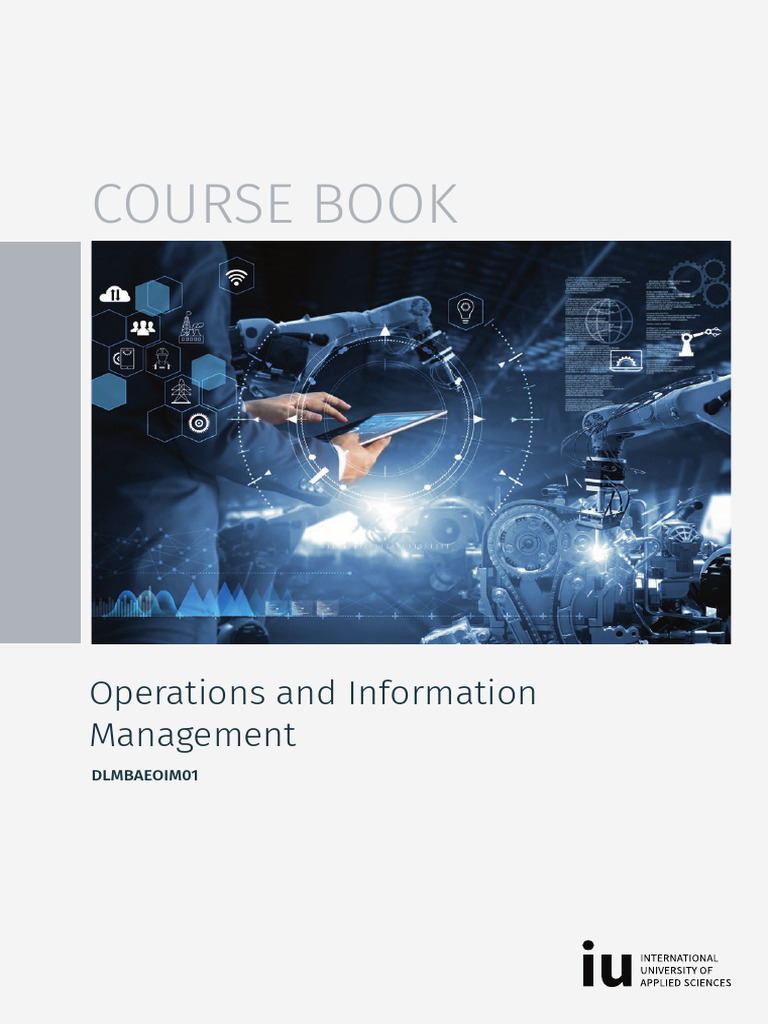 DLMBAEOIM01 Course Book | PDF | Forecasting | Operations Management